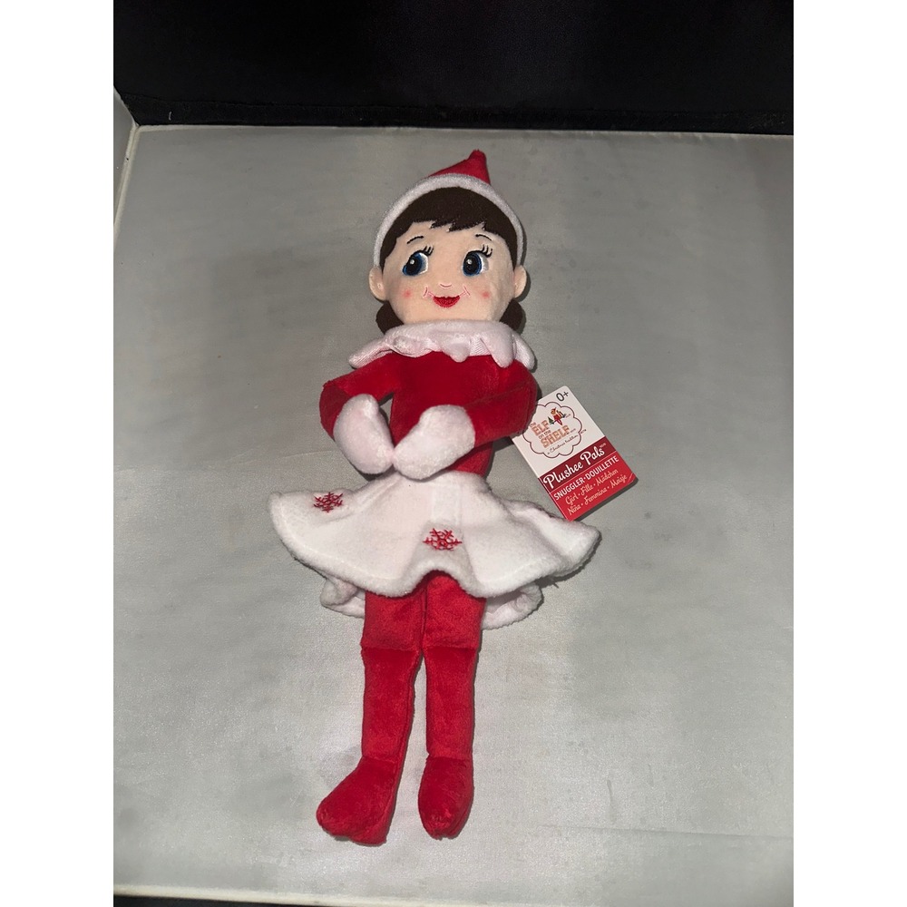 The Elf on the Shelf Plushee Pals Snuggler Girl Scout Elf Plush Red White 12"